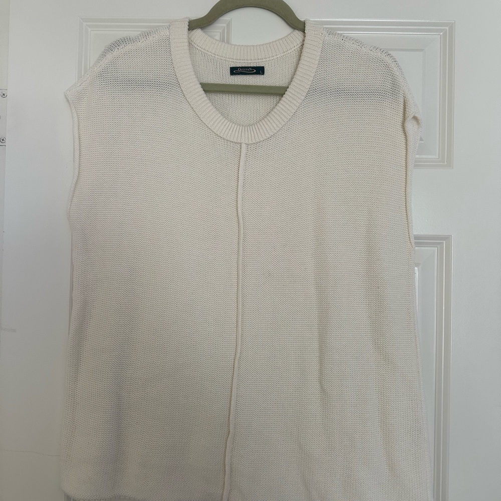 Cream Sleeveless Knit Top